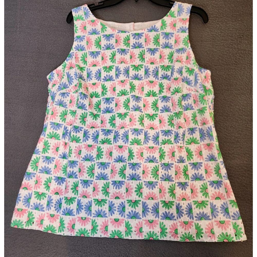 NEW $99 NWT‎ WOMENS Plus SZ X TALBOTS DAISY EYELET SLEEVELESS TOP SHIRT BLOUSE